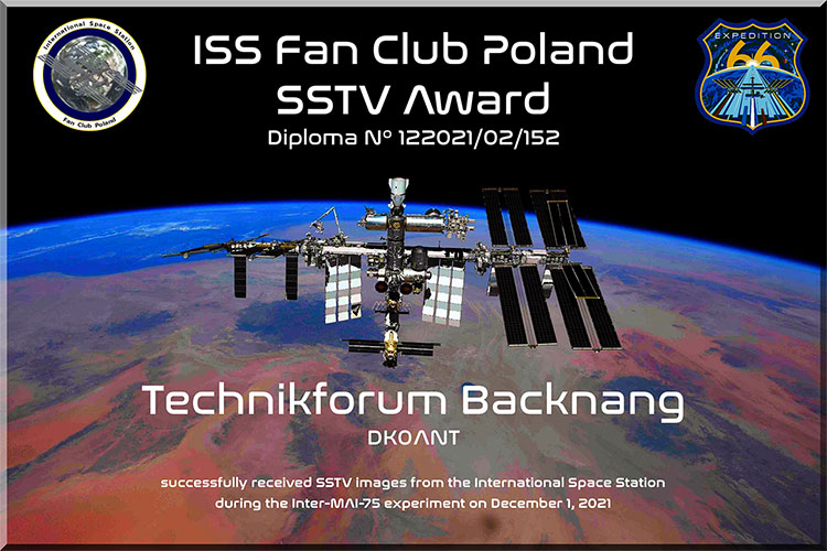 ISS Fan Club Poland Diplom 01-12-2021